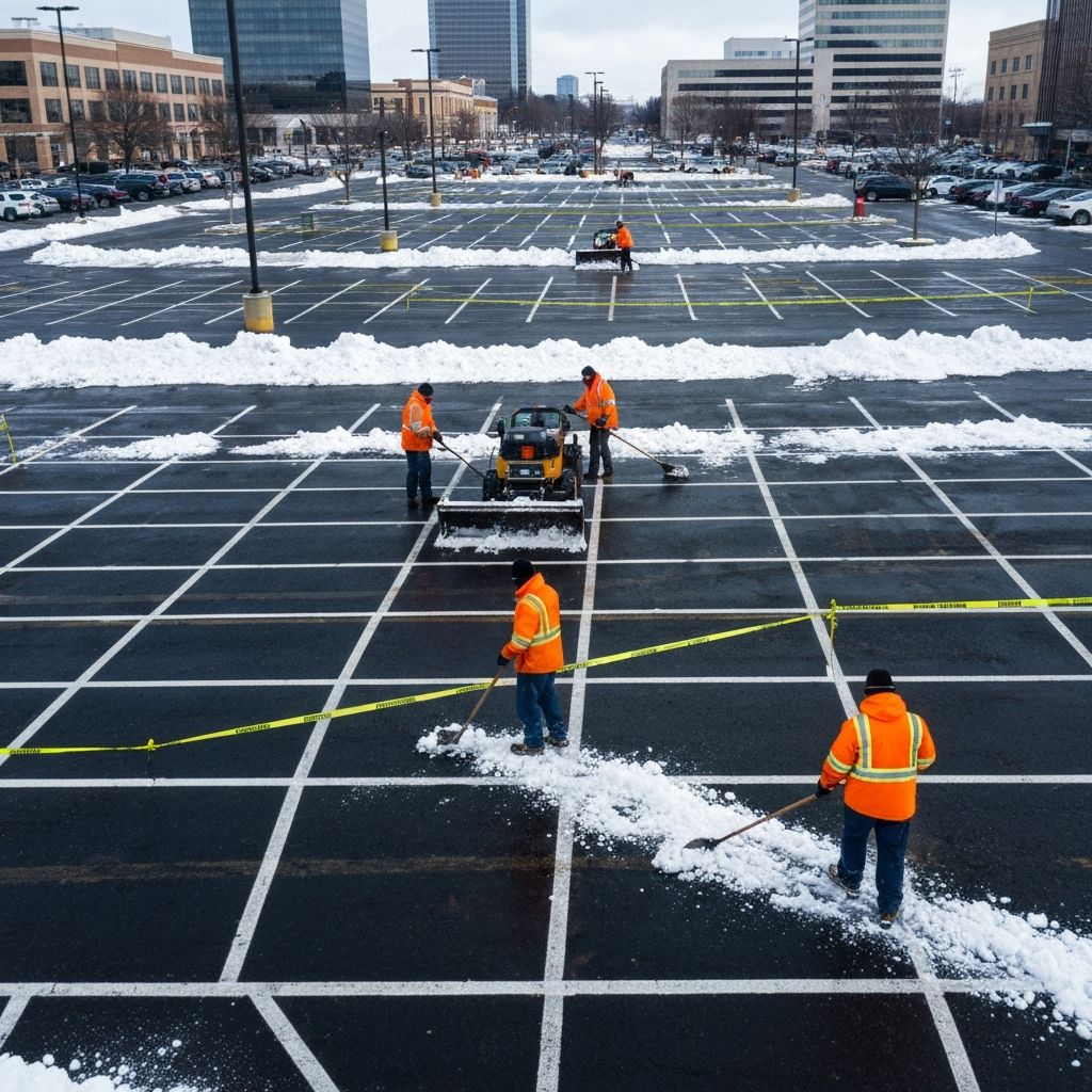 Commercial parking lot cleared
